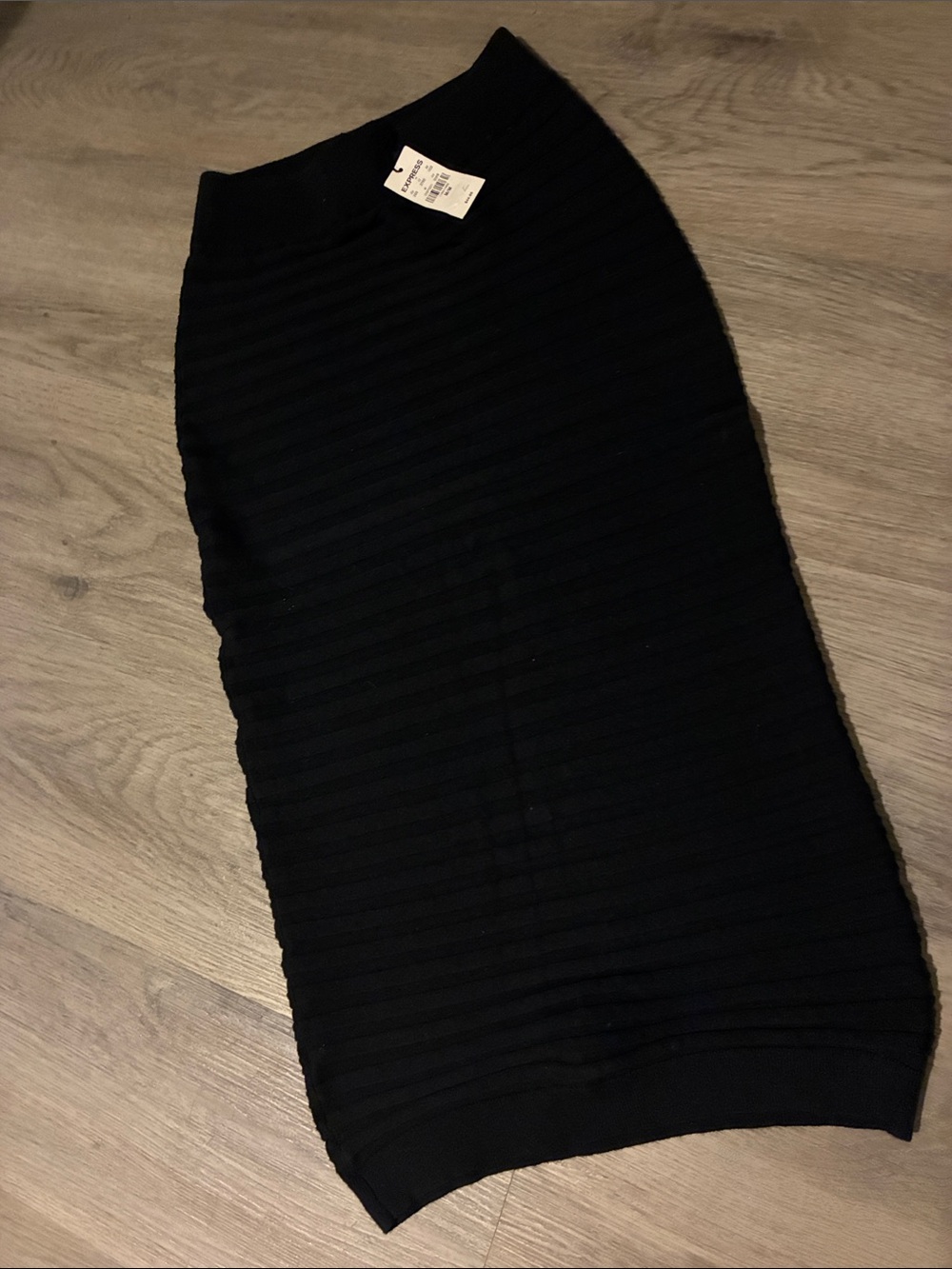 Express Black Ribbed Knit Skirt